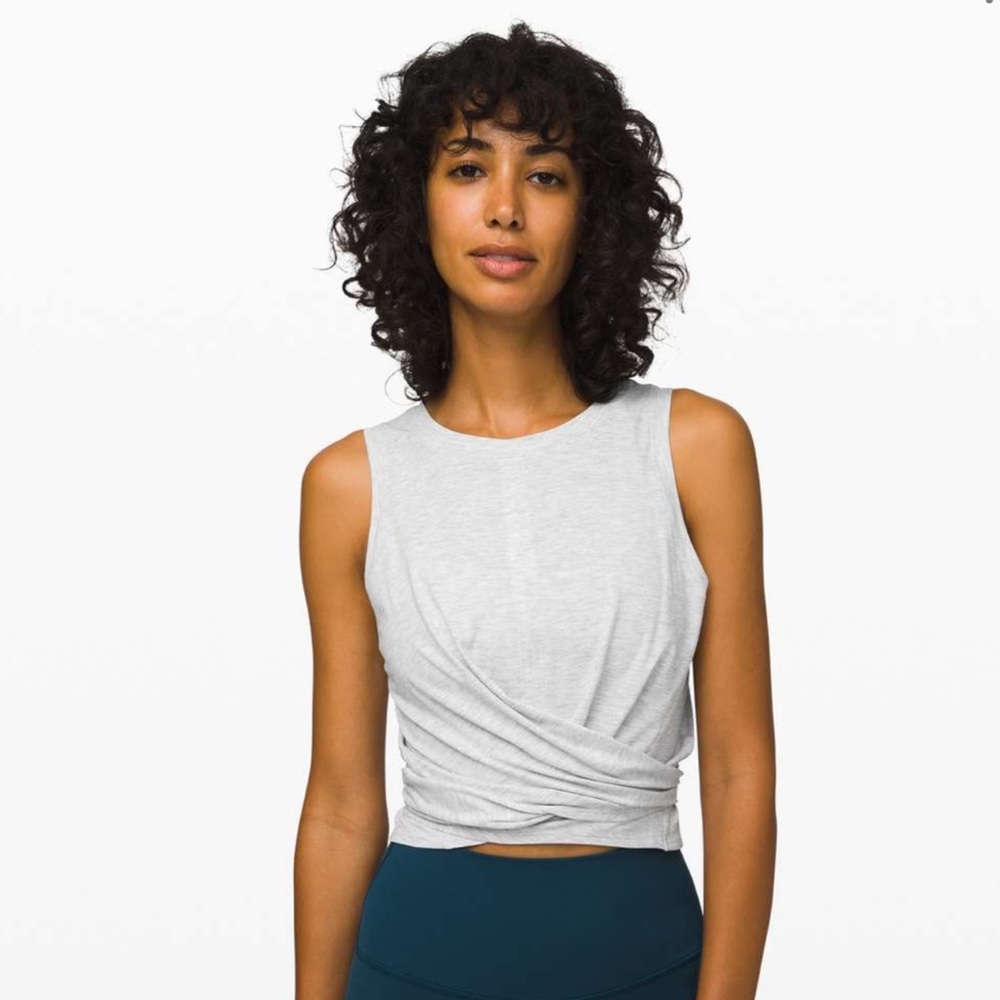 SOLD • Lululemon Time to Restore Tank | Heathered Core Ultra Light Grey | Size 4
